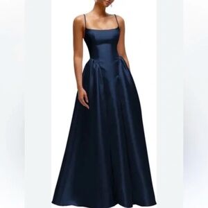 NWT Dessy Collection Jillian A-line Spaghetti Strap Gown Dress Size 6 Midnight